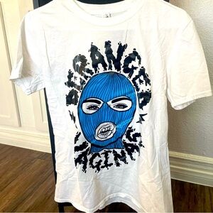 Medium white Deranged Vaginas band shirt.